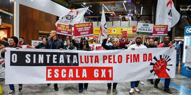 Atualização: Manifestação no Aeroporto de Guarulhos pede fim da escala 6x1