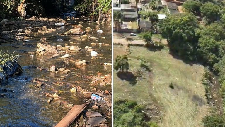 Córrego do Lagoinha é limpo e barracos usados por criminosos são demolidos em ação conjunta da PM e Prefeitura de Uberlândia