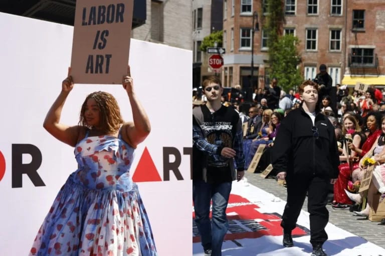 Desfile-protesto de funcionários da Amazon por qualidade de vida