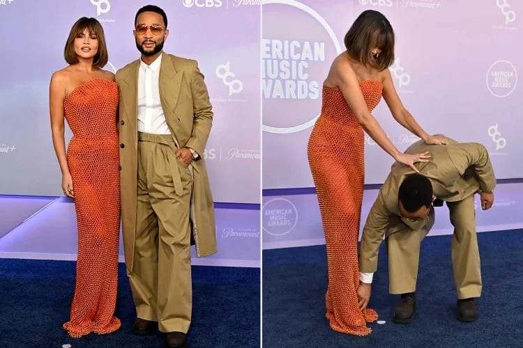 Imprevisto no tapete vermelho do AMAs 2026: Chrissy Teigen brilha