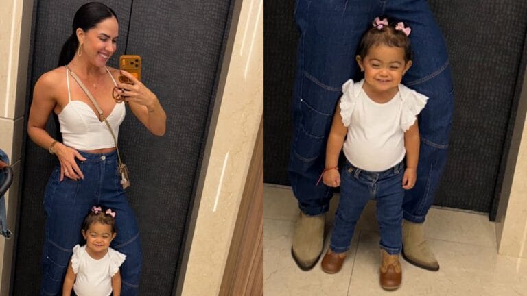 Look de Graciele Lacerda e filha é tendência para passeios