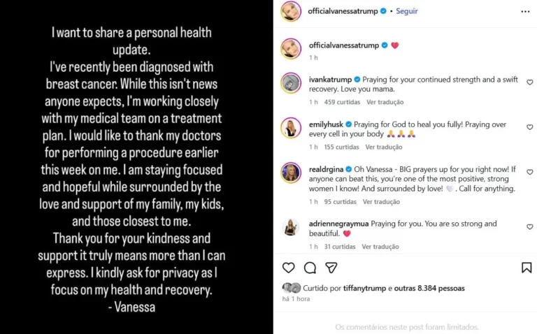 Moda e Estilo: Vanessa Trump enfrenta câncer de mama com apoio familiar