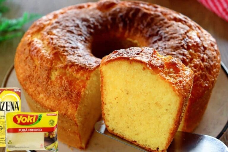 Receita de Bolo Algodão de Maizena com Fubá Fofinho e Saboroso
