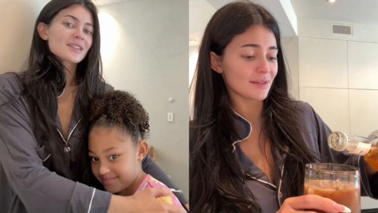 Tendência de moda: Kylie Jenner se diverte como barista com Stormi