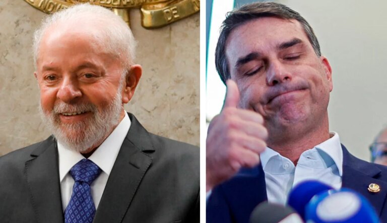 Intenções de voto de Lula e Flávio Bolsonaro no Ceará segundo Ipsos-Ipec