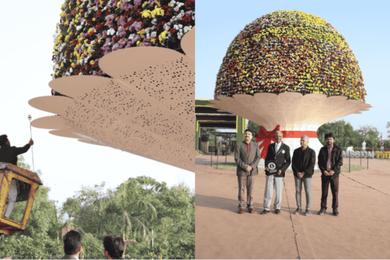 Maior buquê de flores do mundo na Índia com 11.700 crisântemos