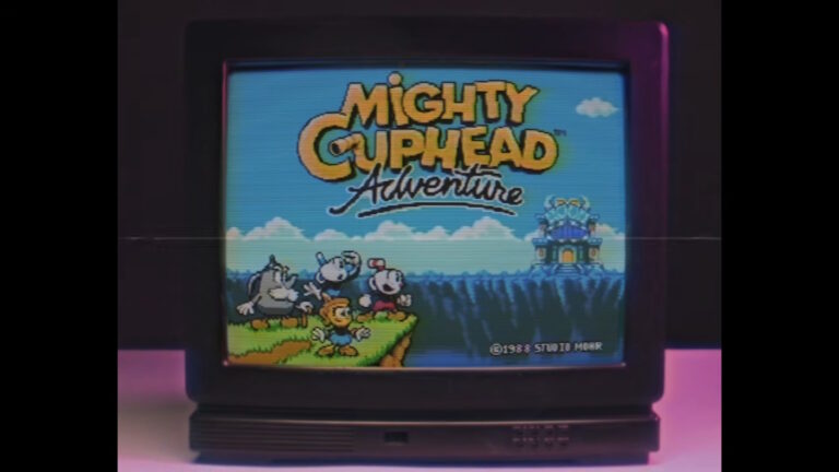 Mighty Cuphead Adventure: anúncio com estilo 8-bit