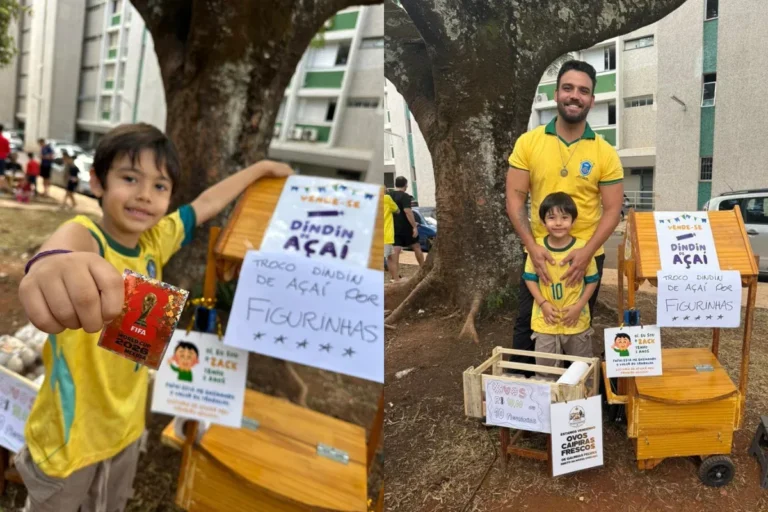 Saúde e bem-estar: menino troca frutas por figurinhas da Copa