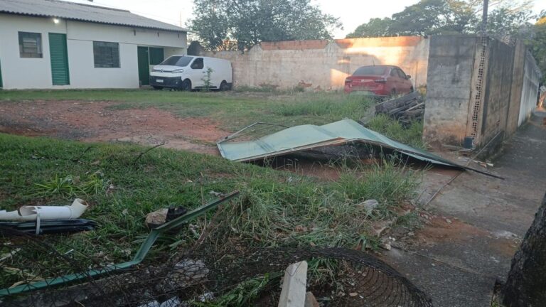 Carro colide e invade garagem do Ibama em Uberlândia; motorista foge do local