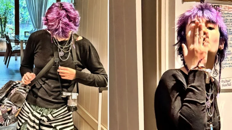 Filha de Thiago Lacerda viraliza no Instagram com cabelo roxo