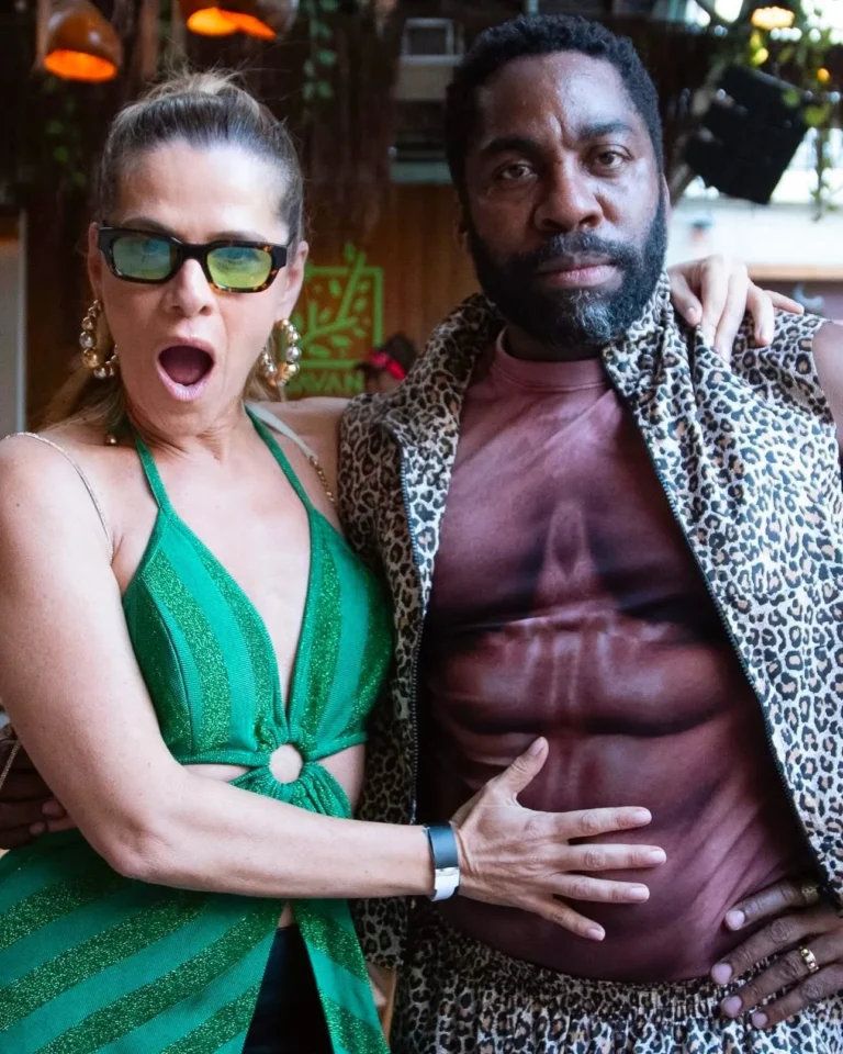 Look divertido de Lázaro Ramos em homenagem a Ingrid Guimarães