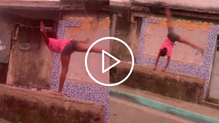 Menina de 11 anos emociona ao treinar ginástica em mureta e viraliza nas redes sociais; assista ao vídeo