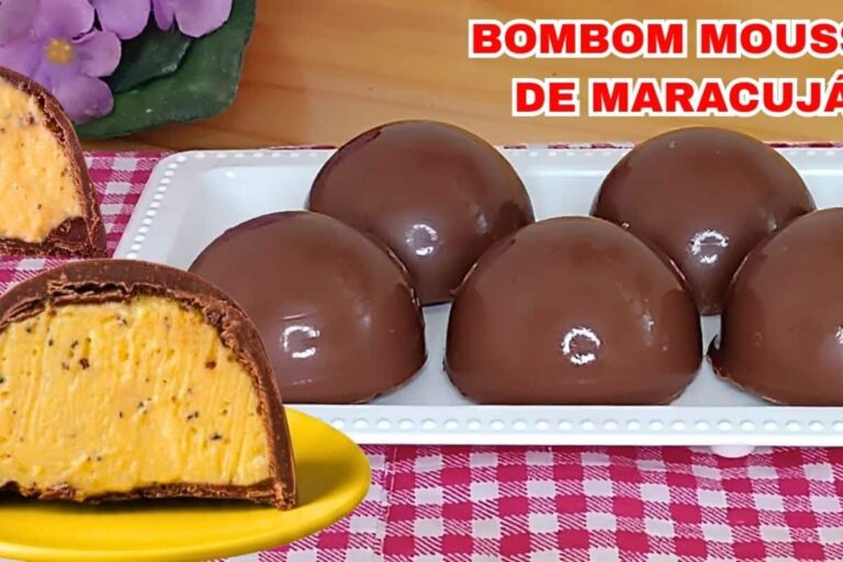 Receita de bombom mousse de maracujá com chocolate cremoso