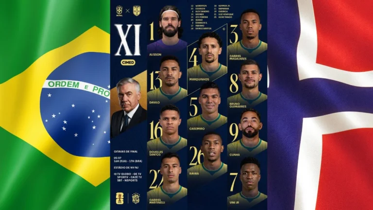 Seleção Brasileira escalada para enfrentar a Noruega e tentar quebrar tabu histórico na Copa do Mundo 2026