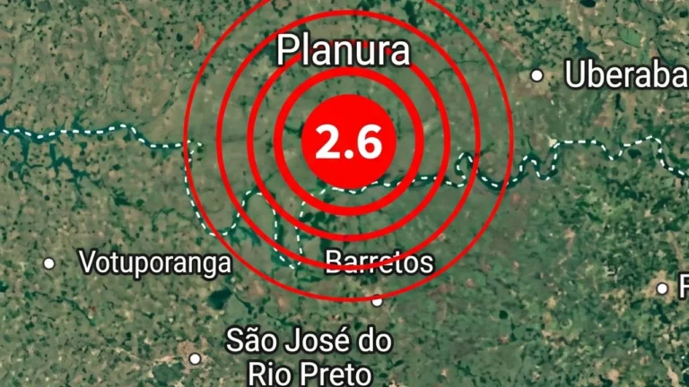 Tremor de terra de 2.6 graus é registrado em Planura na madrugada de quarta-feira (1º)