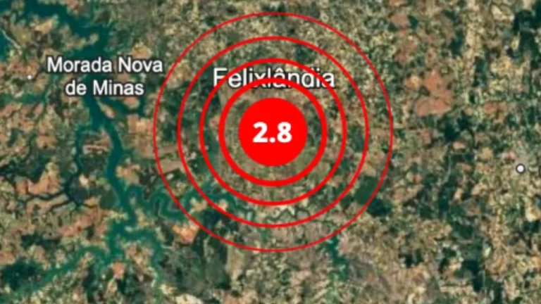 Tremor de terra de 2,8 graus é registrado em Felixlândia, MG, na madrugada desta sexta-feira