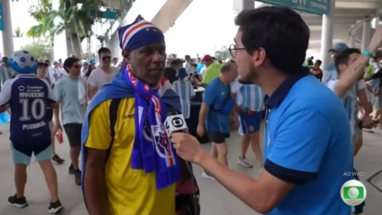 Viral: Repórter descobre ao vivo que entrevistava pai de Vozinha
