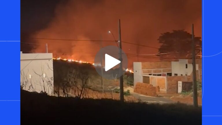 Incêndio atinge loteamento Parque Solar Bela Vista em Araguari, mas é controlado sem feridos