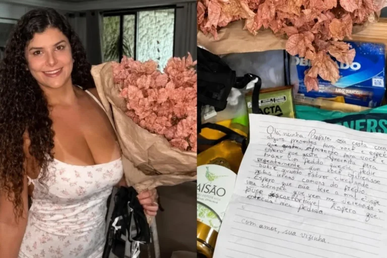Influenciadora recebe cesta com sutiã e pedido de vizinha para usar a peça no condomínio