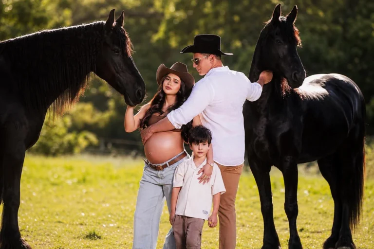 Grávida de Zara, Franciny Ehlke faz ensaio em família com marido e enteado