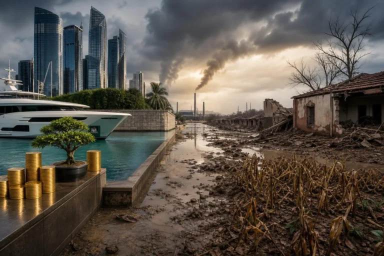 Relatório aponta que super-ricos emitem mais carbono e lucram com desastres climáticos